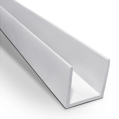 Perfil plástico U 19x19 mm em PS ou PVC