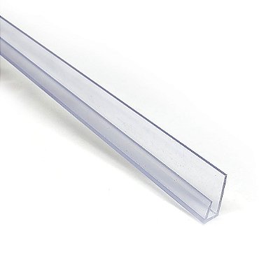 Perfil plástico J caderninho de 2,5 mm em PVC cristal