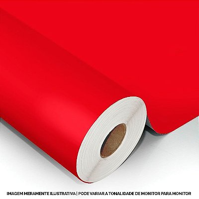 Interline - Vinil adesivo polimérico tomato red (vermelho tomate) brilho 61 cm de largura - Aplike