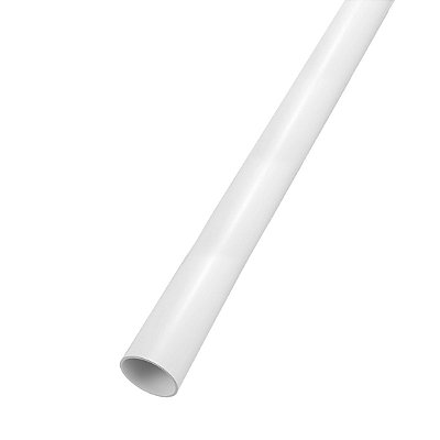 Perfil plástico tubo redondo 6,4 mm PS branco