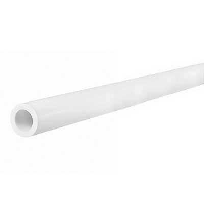 Perfil plástico tubo redondo 8,4 mm x 2 mm em PS branco