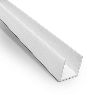 Perfil plástico U 13x13 mm em PS ou PVC