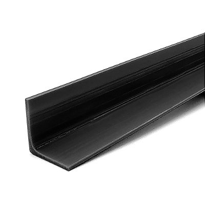 Perfil plástico L cantoneira de proteção 40x40 mm em PVC preto