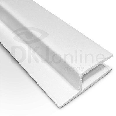 Perfil plástico U com aba em PS ou PVC