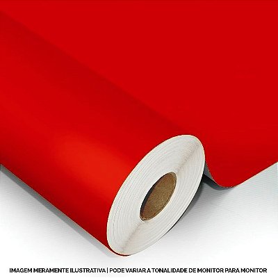 Interline - Vinil adesivo polimérico fire red (vermelho vivo) brilho 61 cm de largura - Aplike