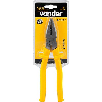 Alicate universal 8", cromo vanádio, com isolação até 1.000 V, VONDER