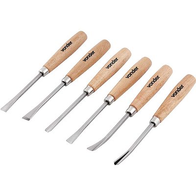 Jogo de formões para escultura, com 6 peças, VONDER