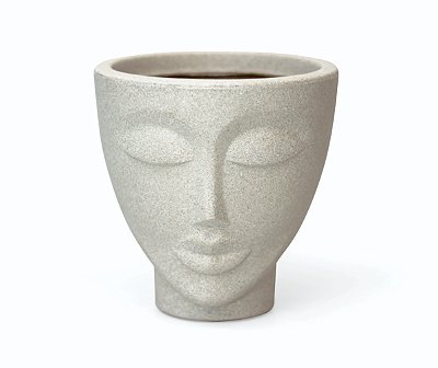 Vaso Decorativo Face Rosto Mulher 34 cm de Altura 14 litros Cimento