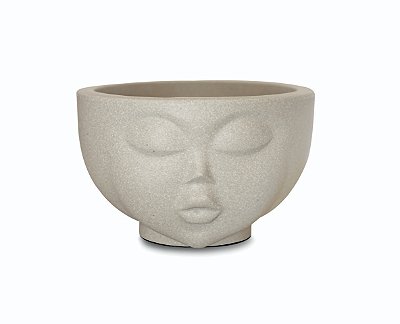 Vaso Decorativo Face Rosto Menina 13 cm de Altura 3,3 litros Cimento