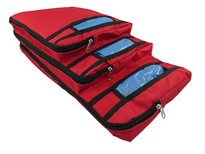 PORTA SACOLAS PARA LOJAS E SUPERMERCADOS TRÊS MEDIDAS - VERMELHA