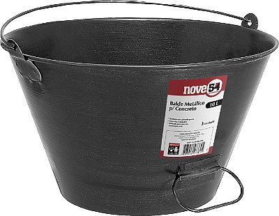 BALDE METALICO PARA CONCRETO 954 PRETO 10 LITROS