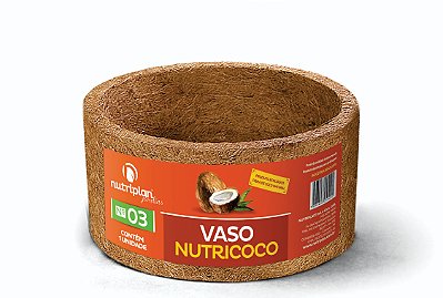 Vaso Xaxim Ecológico Sustentável Fibra Coco 12 x 21 cm