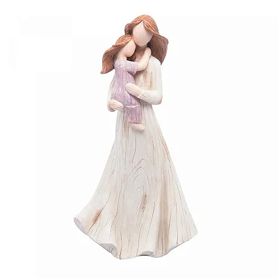 Figura Decorativa Mãe e Filha de Resina