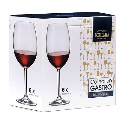 JOGO COM 6 TAÇAS GASTRO 450ml VINHO TINTO BOHEMIA