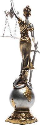 WOLFF - Figura Decorativa Dama da Justiça de Resina 9cm x 9cm x 31,5cm