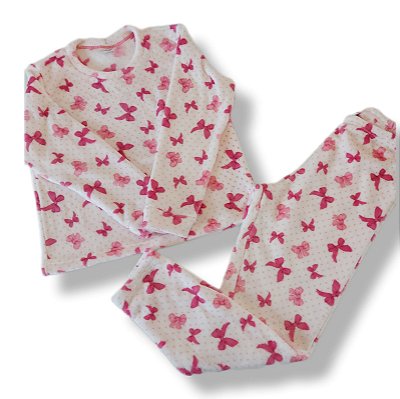 Pijama adulto laços rosa