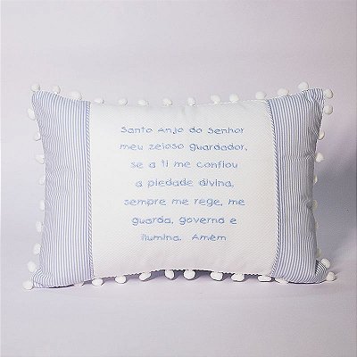 Almofada Oração Santo Anjo Azul