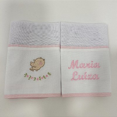 Conjunto de fraldas de boca de bebê com passarinho