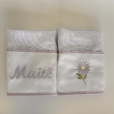 Conjunto de fralda de boca margarida lilás