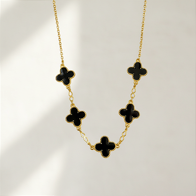 Colar Trevo Preto