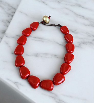 Colar Resina Vermelho