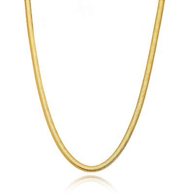 CHOKER SEMIJOIA MALHA ROLIÇA CONFECCIONADO EM BANHO DE OURO 18K
