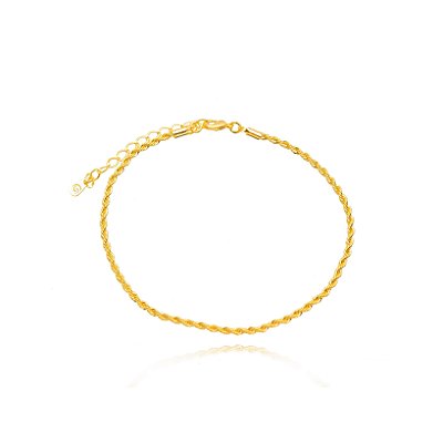 TORNOZELEIRA SEMIJOIA CORDAO BAIANO CONFECCIONADO EM BANHO DE OURO 18K