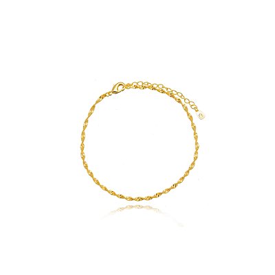 TORNOZELEIRA SEMIJOIA SINGAPURA CONFECCIONADO EM BANHO DE OURO 18K