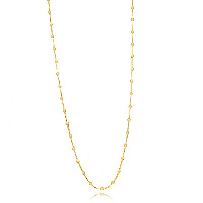 COLAR SEMIJOIAS BOLINHAS LISAS CONFECCIONADO EM BANHO DE OURO 18K