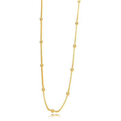 CHOKER SEMIJOIA BOLINHAS LISAS CONFECCIONADO EM BANHO DE OURO 18K