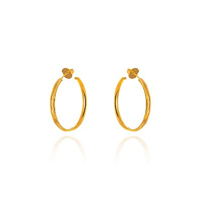 BRINCO SEMIJOIA ARGOLA LISA CONFECCIONADO EM BANHO DE OURO 18K
