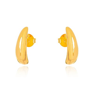 BRINCO SEMIJOIA LISO CONFECCIONADO EM BANHO DE OURO 18K