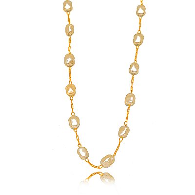 CHOKER SEMIJOIA PEROLAS CONFECCIONADO EM BANHO DE OURO 18K