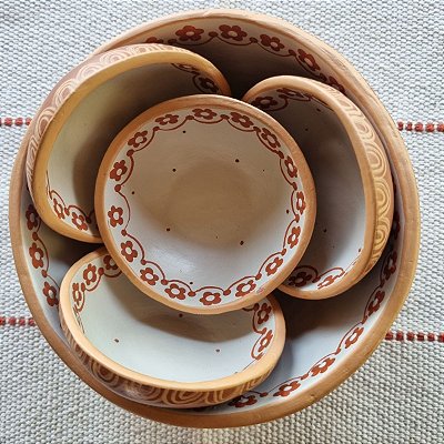 Conjunto de Bowls para Petiscos e Sobremesas em Cerâmica - 5 peças
