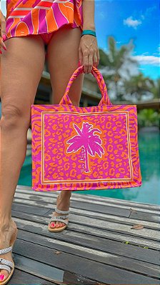BOLSA ONÇA LARANJA PINK
