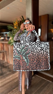 BOLSA ONÇA DEGRADÊ MARROM