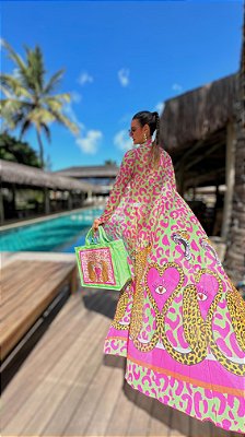 SAÍDA LONGA ONÇA PINK E VERDE