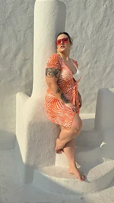 SAÍDA CURTA ZEBRA LARANJA