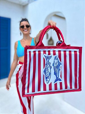 BOLSA PEIXE LISTRADO VERMELHO