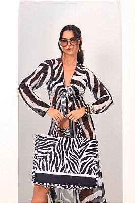 BOLSA ZEBRA TIGRE ZEBRA PRETO E BRANCO