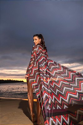 SAÍDA LONGA TRICOT CHEVRON