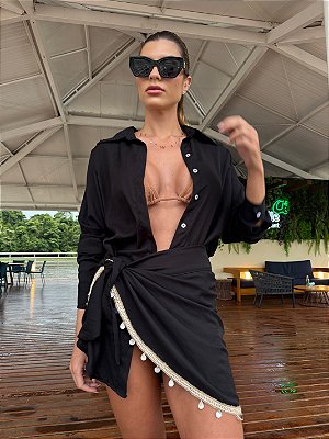 CONJUNTO CAMISA COM PAREÔ PRETO