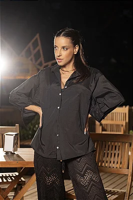 CAMISA OVERSIZED OLGA PRETA