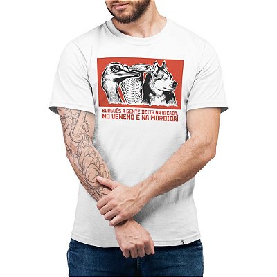 BurguÃªs a Gente Deita na Bicada - Camiseta Basicona Unissex
