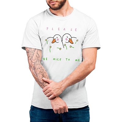 Please Be Nice to Me - Camiseta Basicona Unissex