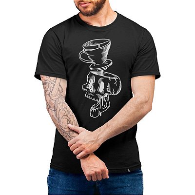 Caveira Café - Camiseta Basicona Unissex