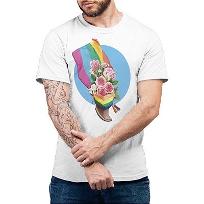 Bandeira LGBT - Camiseta Basicona Unissex