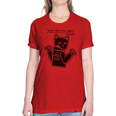 Gato Preto Dá Sorte - Camiseta Basicona Unissex