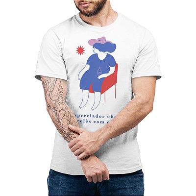 Apreciador Oficial de Rolês com Cadeira - Camiseta Basicona Unissex