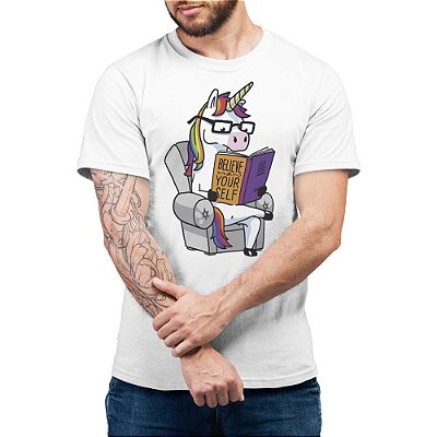 Unicorn Believe Yourself Self Affirmation Book - Camiseta Basicona Unissex